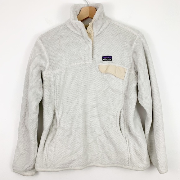 Patagonia Sweaters - PATAGONIA Ivory Fleece Re-Tool Snap-T Pullover M